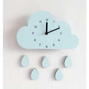 Nordic Nursery Wooden Cloud Wall Clock - Cozy Nursery