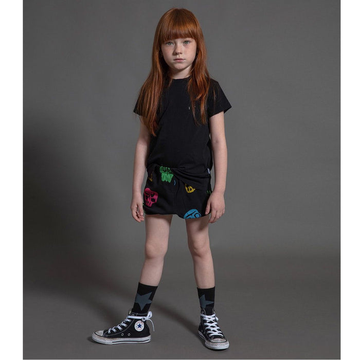 Nununu Kids ROWDY MASKS Yoga Shorts - Black