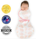 Omni Swaddle Sack with Wrap - Arms Up Sleeves & Mitten Cuffs, Heavenly Floral Shimmer, Pink