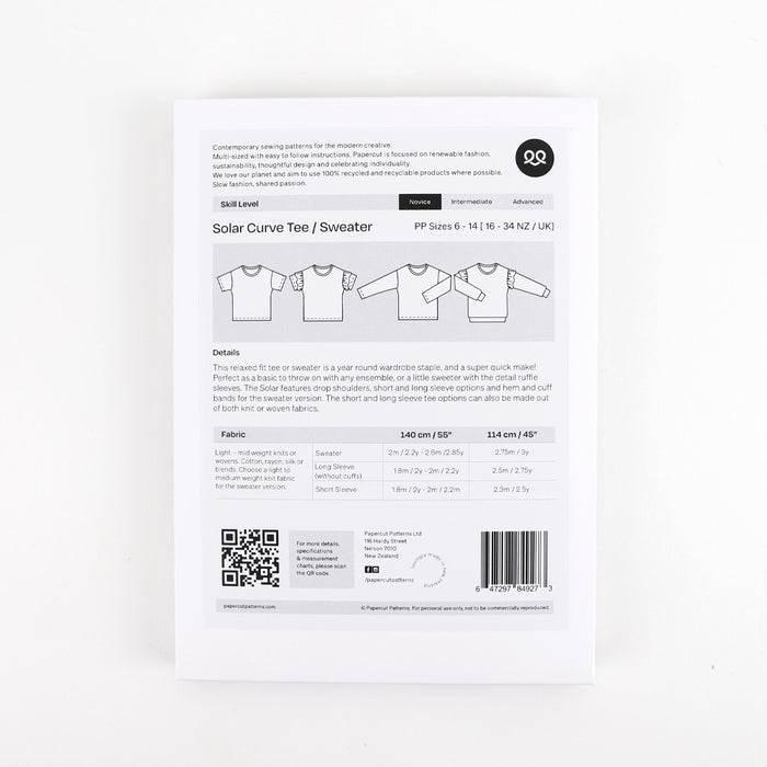 Papercut Patterns - Solar Curve Tee / Sweater