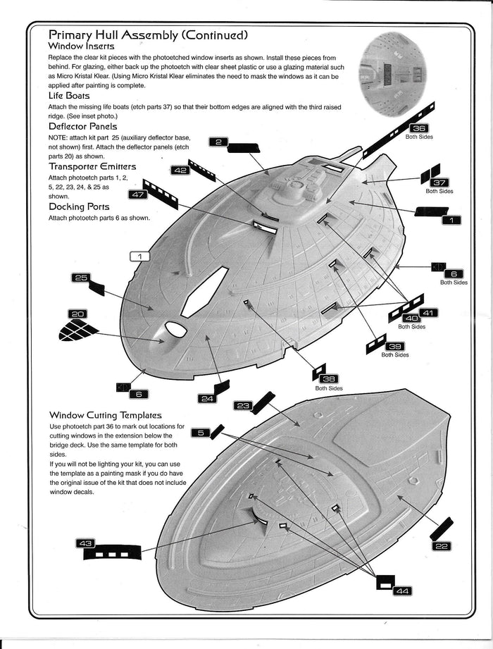 Para Grafix Star Trek USS Voyager Photo Etch Details 1/677 Revell/Monogram 142