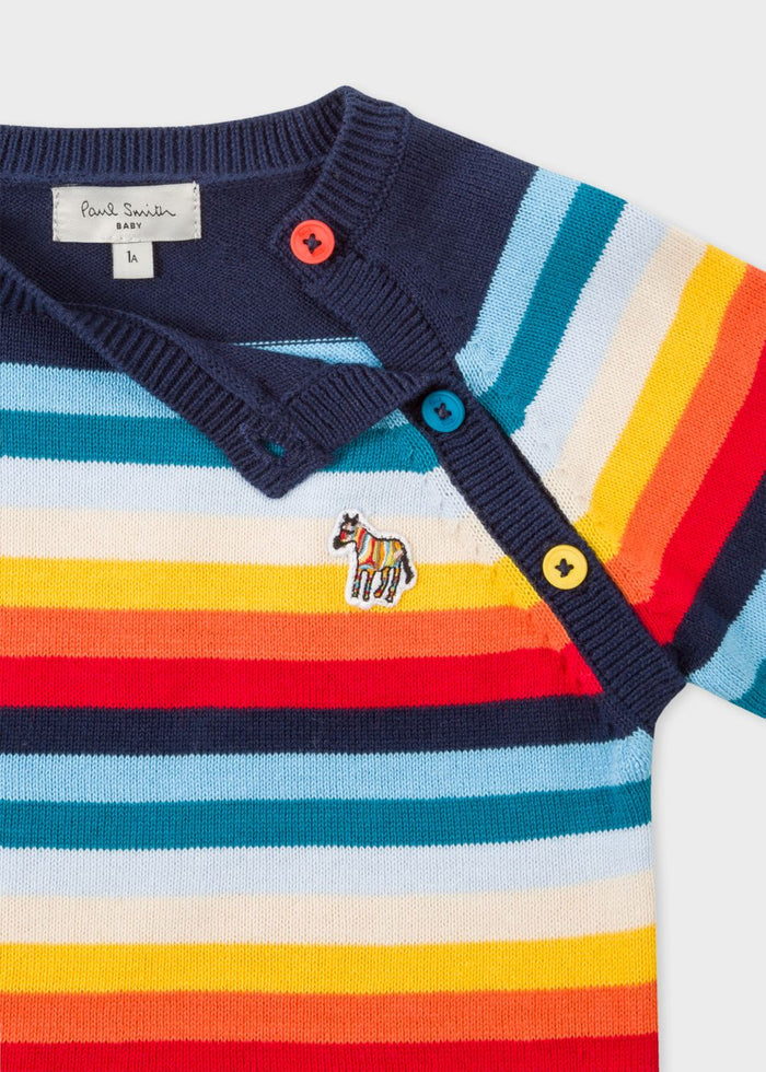 Paul Smith Junior Kids Zebra Logo Stripe Jumper Sweater