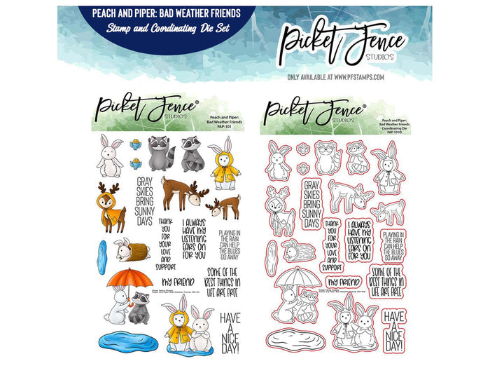 Peach and Piper: Bad Weather Friends with Coordinating Die Set