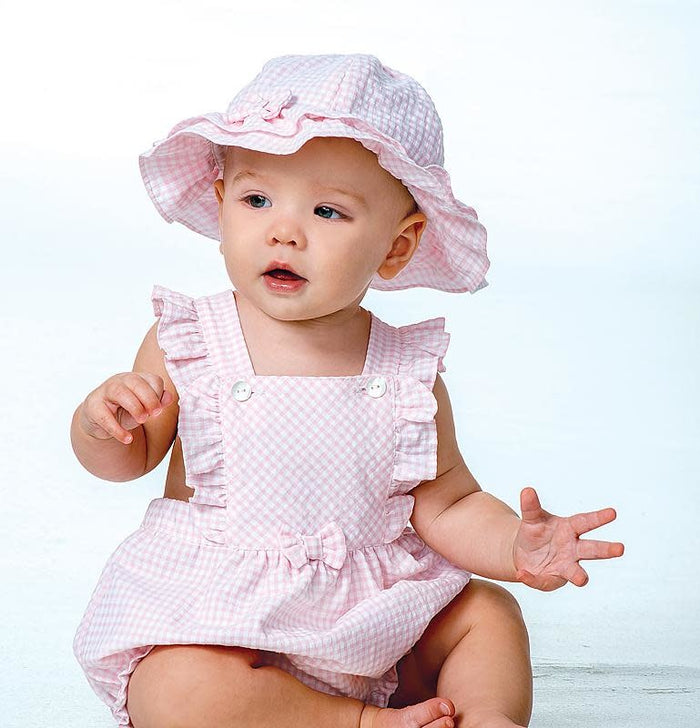 Pink Gingham Check Bubble & Hat