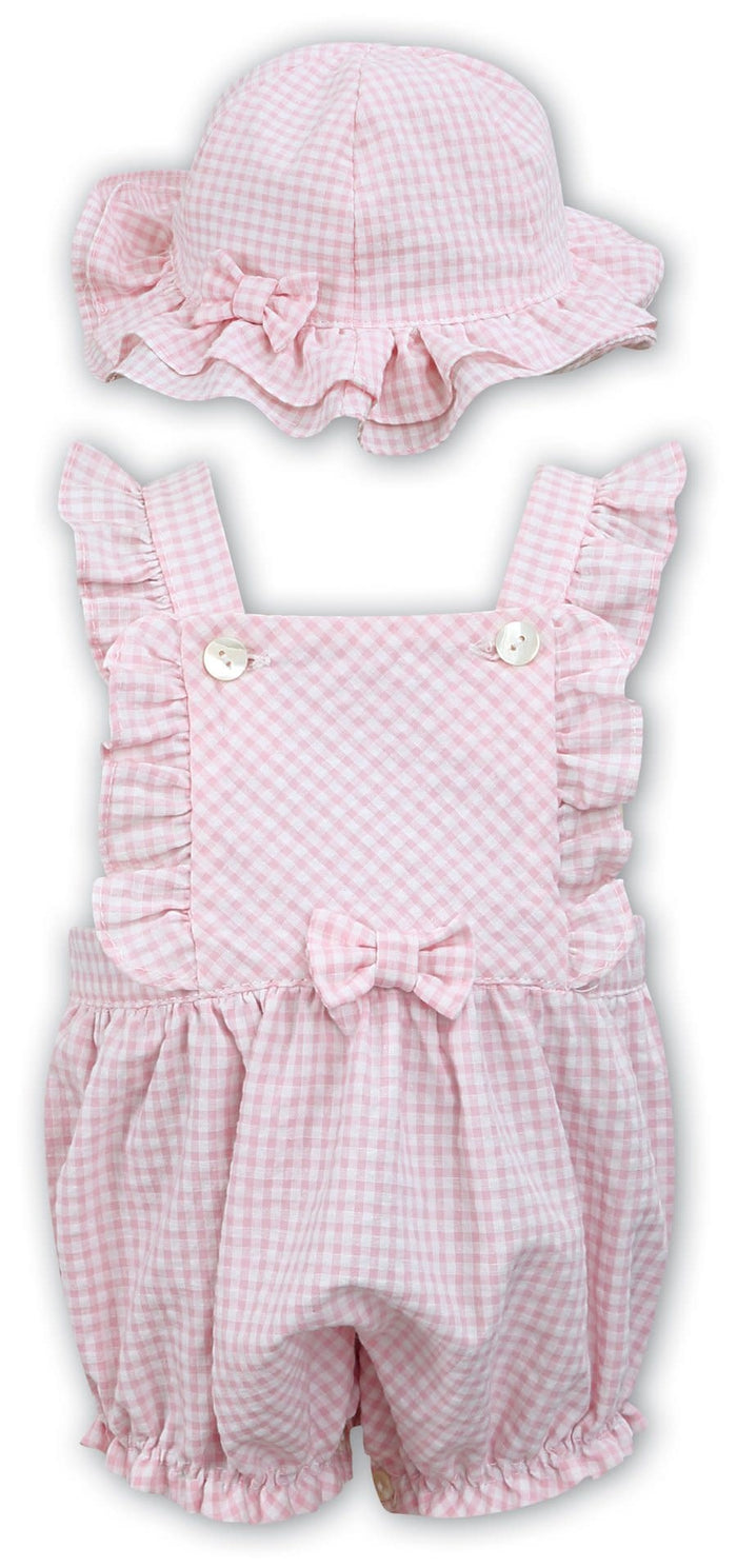 Pink Gingham Check Bubble & Hat