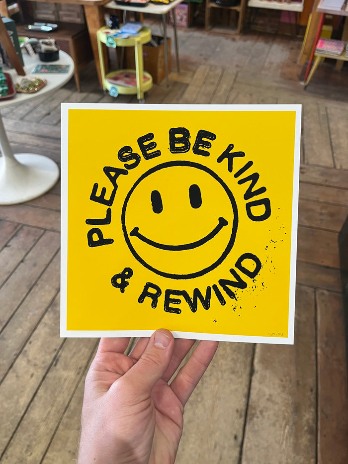Please Be Kind & Rewind 8x8in Giclee Print