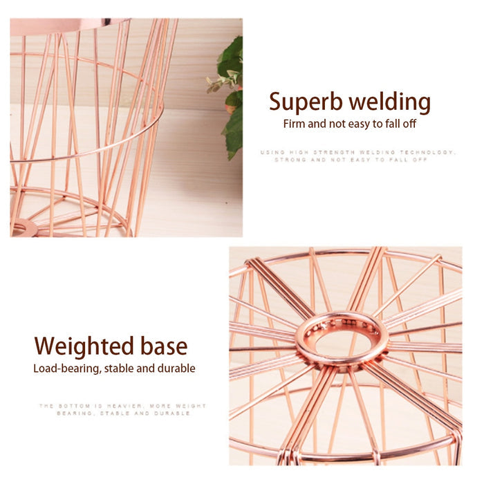Rose Gold Metal Storage Basket - Cozy Nursery