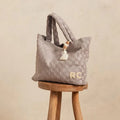 Rylee + Cru TERRY BEACH BAG - CLOUD CHECK