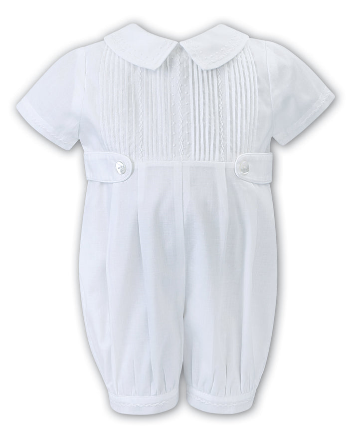 Sarah Louise Boys White Christening Gown With Detachable Skirt