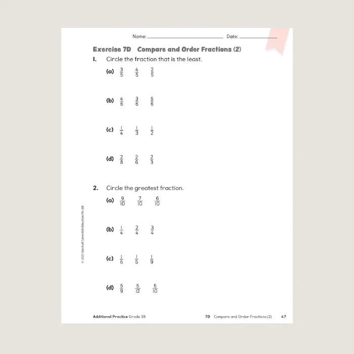Singapore Math Primary Mathematics Additional Practice 3B
