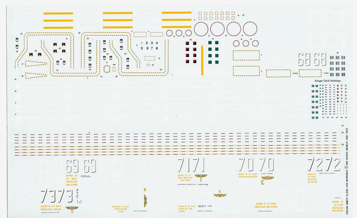 Starfighter USS Nimitz CVN-68 & Class Markings / Details Decals 1/700 100