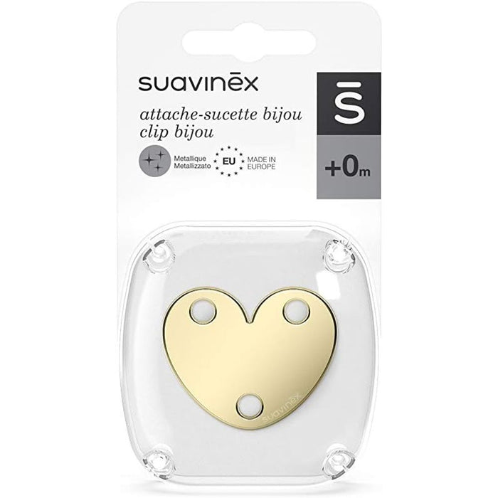 Suavinex Jewel Chain Soother Clip Heart - Spread Joy Golden
