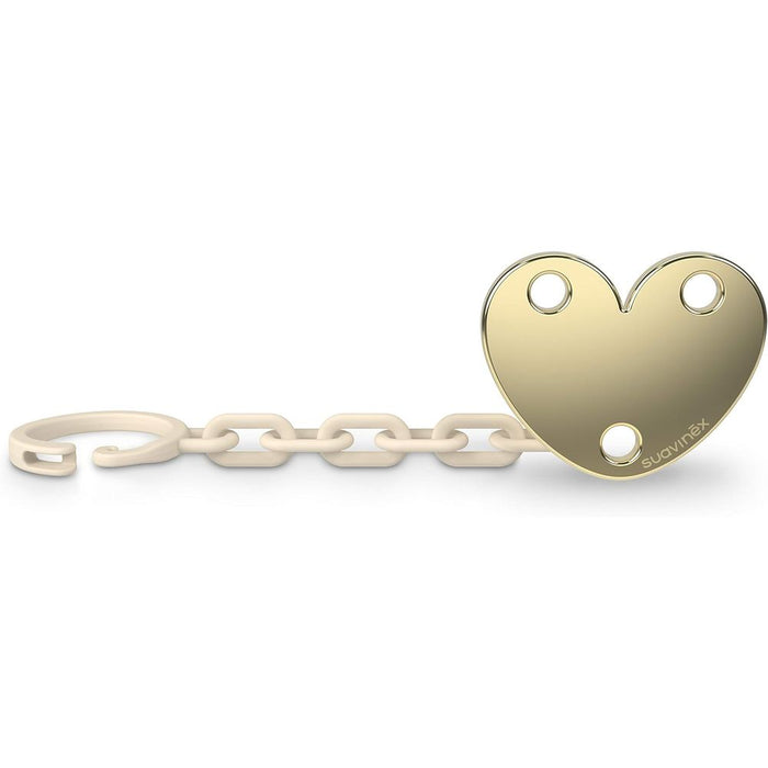 Suavinex Jewel Chain Soother Clip Heart - Spread Joy Golden
