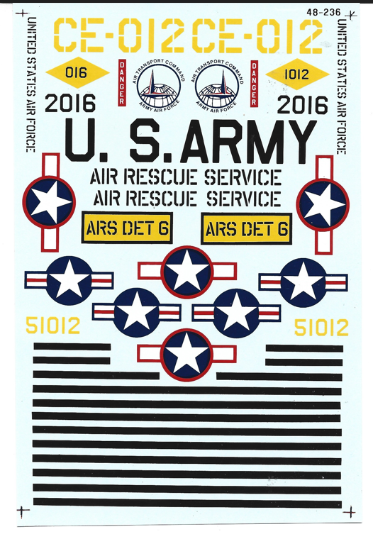 Super Scale C-47 Dakota Decals 1/48 236, Air Rescue & Air Transport Command