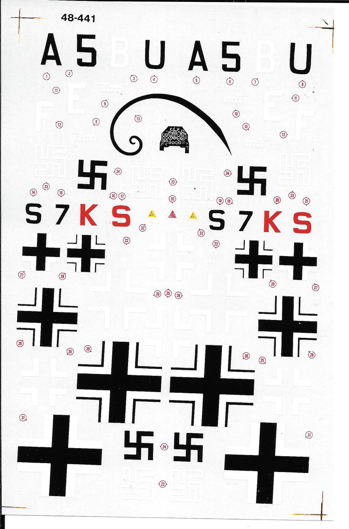 Super Scale Ju-87 G-1/ D-1 Stuka Decals in 1/48 441