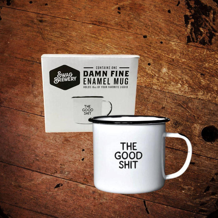 Brewery Swag Enameled Mug The Good Shit - The Whiskey Cave