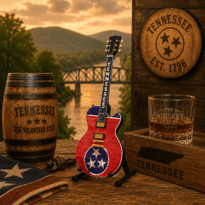 Tennessee Mini 10” Display Guitar with Stand - The Whiskey Cave