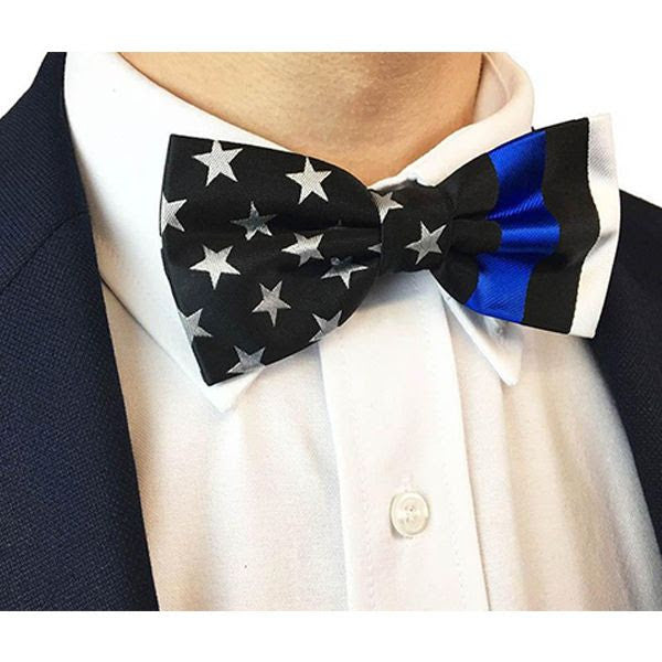 Thin Blue Line American Flag Bow Tie