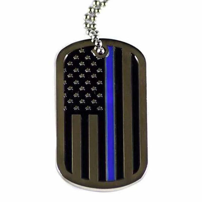 Thin Blue Line Flag - Officer's Prayer - Dog Tag