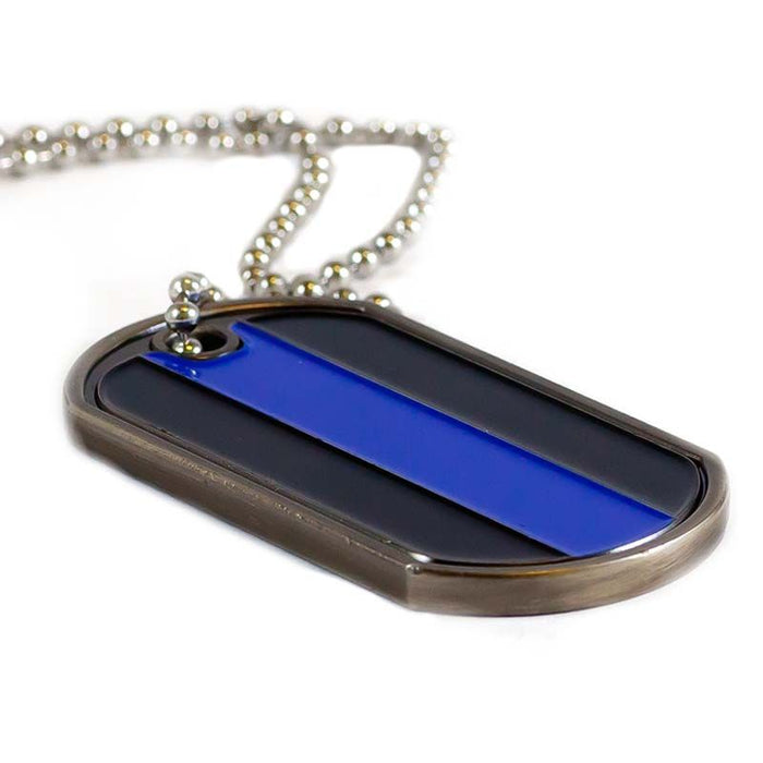 Thin Blue Line St. Michael Dog Tag