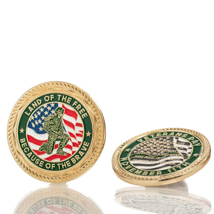 Thin Green Line Challenge Coin - Veteran's Day