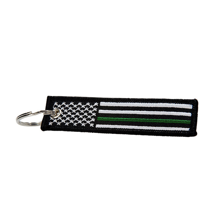 Thin Green Line® Military American Flag Patch Keychain