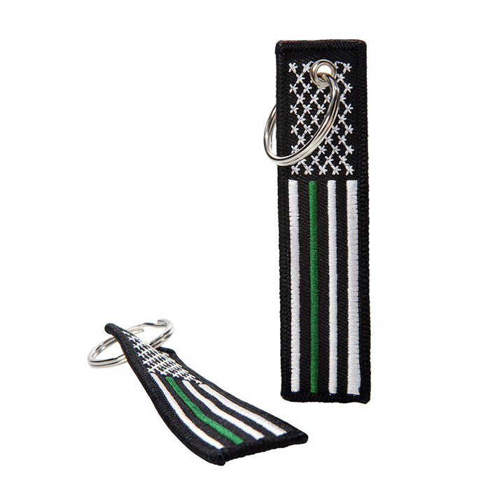 Thin Green Line® Military American Flag Patch Keychain