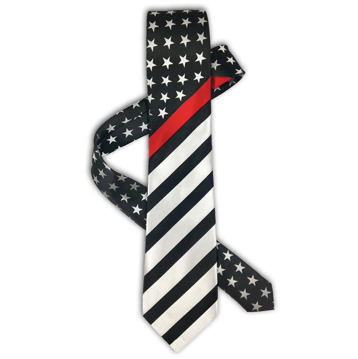 Thin Red Line American Flag Tie