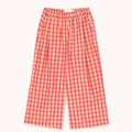 TINYCOTTONS Kids "TINY" VICHY WIDE PANT in red/light nude 192