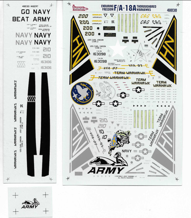TWO BOBS F/A-18A Hornet, VFA-97 Decals 1/48 030 'Thoroughbred Warhawks'