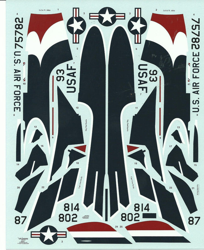 USAF Thunderbirds, F-105 Thunderchief Decals 1/48 WBD 48004