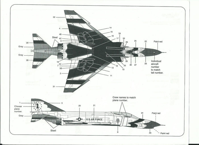 USAF Thunderbirds F-4E Phantom II 1/48 Decals WBD 48017