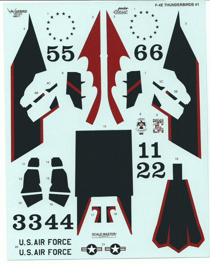 USAF Thunderbirds F-4E Phantom II 1/48 Decals WBD 48017