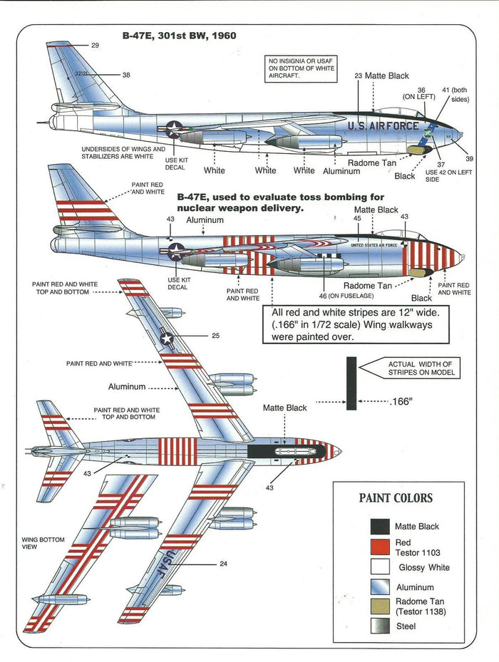 Warbird 5 Options, B-47B, B-47E , 1000th Stratojet Decals Part I in 1/72 007