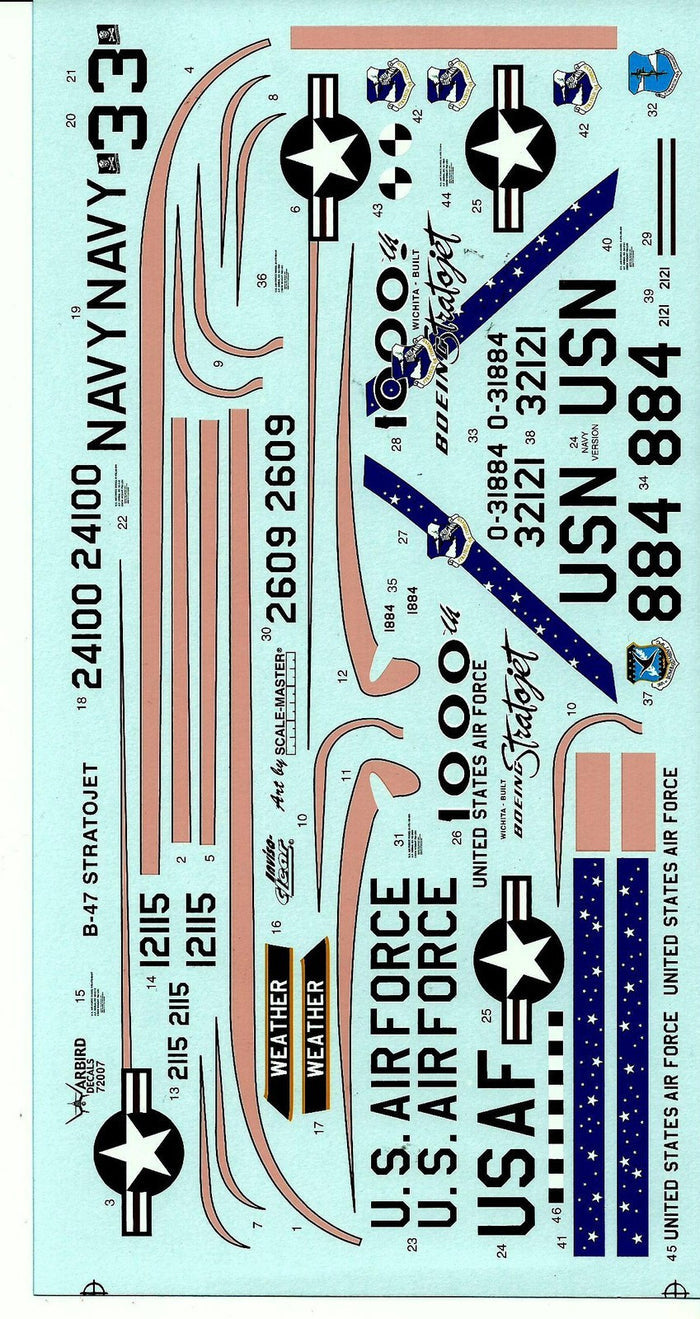 Warbird 5 Options, B-47B, B-47E , 1000th Stratojet Decals Part I in 1/72 007