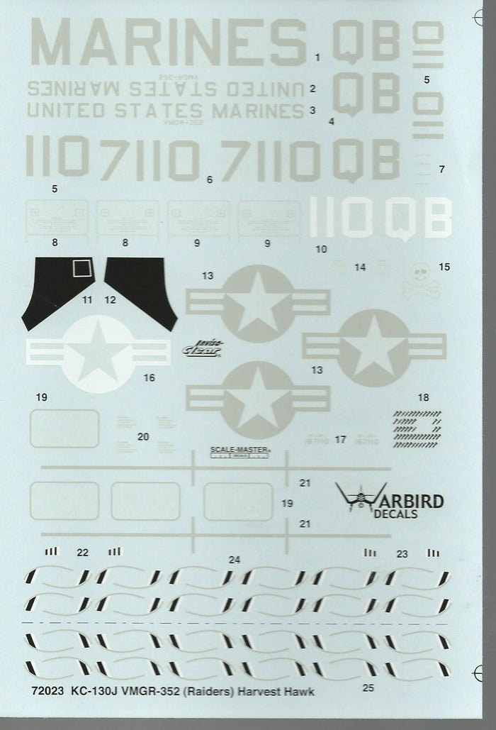 Warbird KC-130J VMGR-352 Raiders Harvest Hawk Decals in 1/72 023