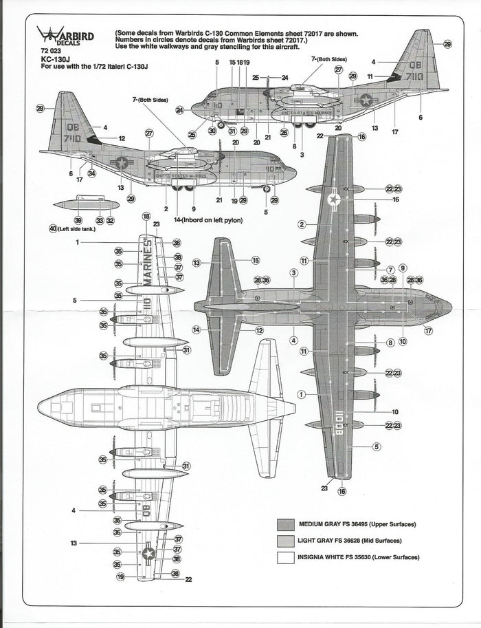 Warbird KC-130J VMGR-352 Raiders Harvest Hawk Decals in 1/72 023