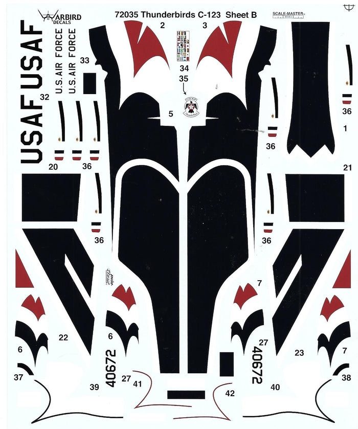 Warbird USAF Thunderbirds C-123 Provider (1960-61) Decals 1/72 035