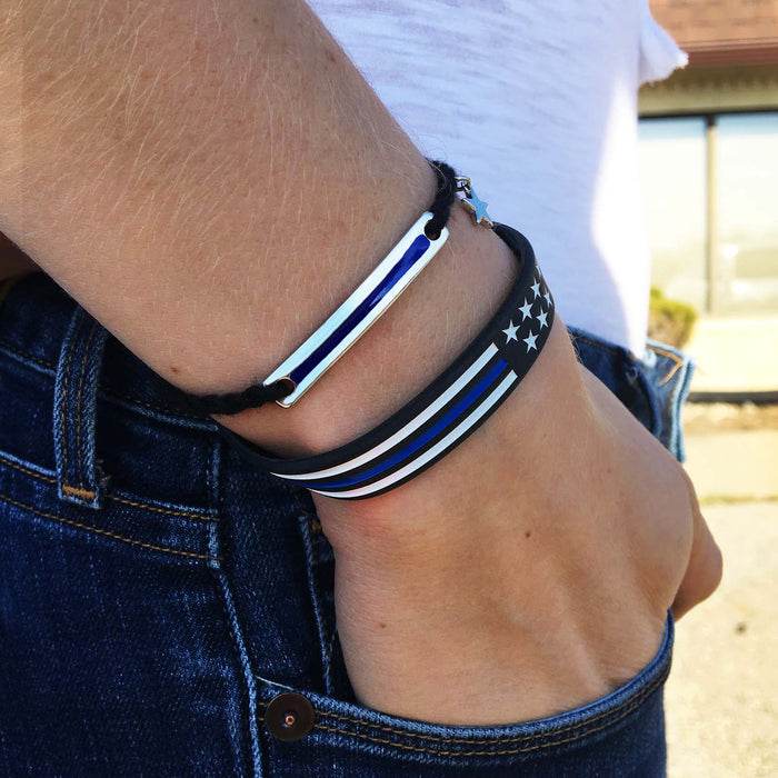 Women's Thin Blue Line Star Charm Bracelet
