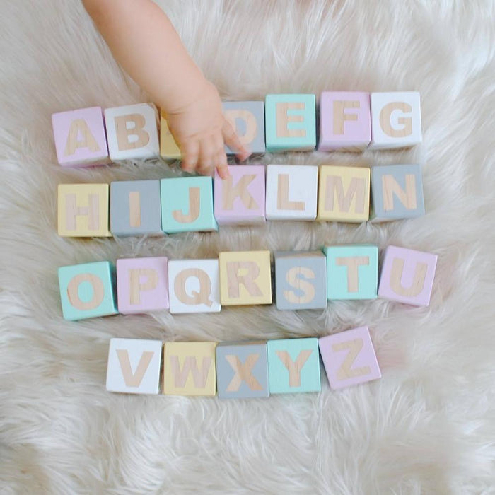 Wooden Alphabet Letters Block Set - Cozy Nursery