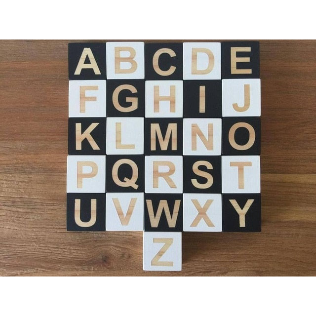 Wooden Alphabet Letters Block Set - Cozy Nursery