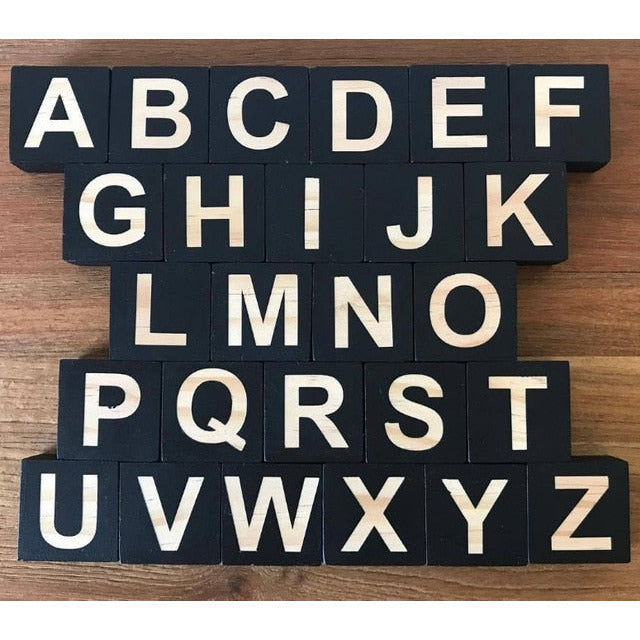 Wooden Alphabet Letters Block Set - Cozy Nursery