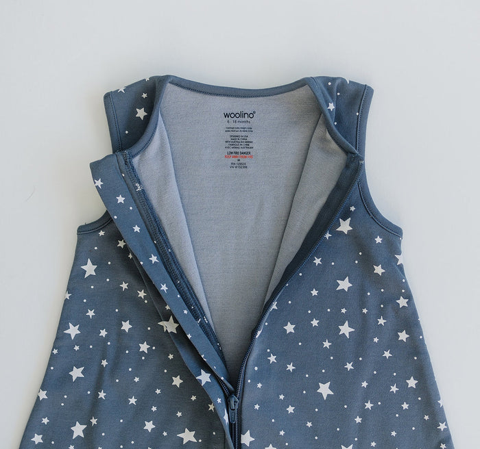 >Woolino Merino Wool 4 Season Baby Sleep Bag with FEET opening - Star Gray