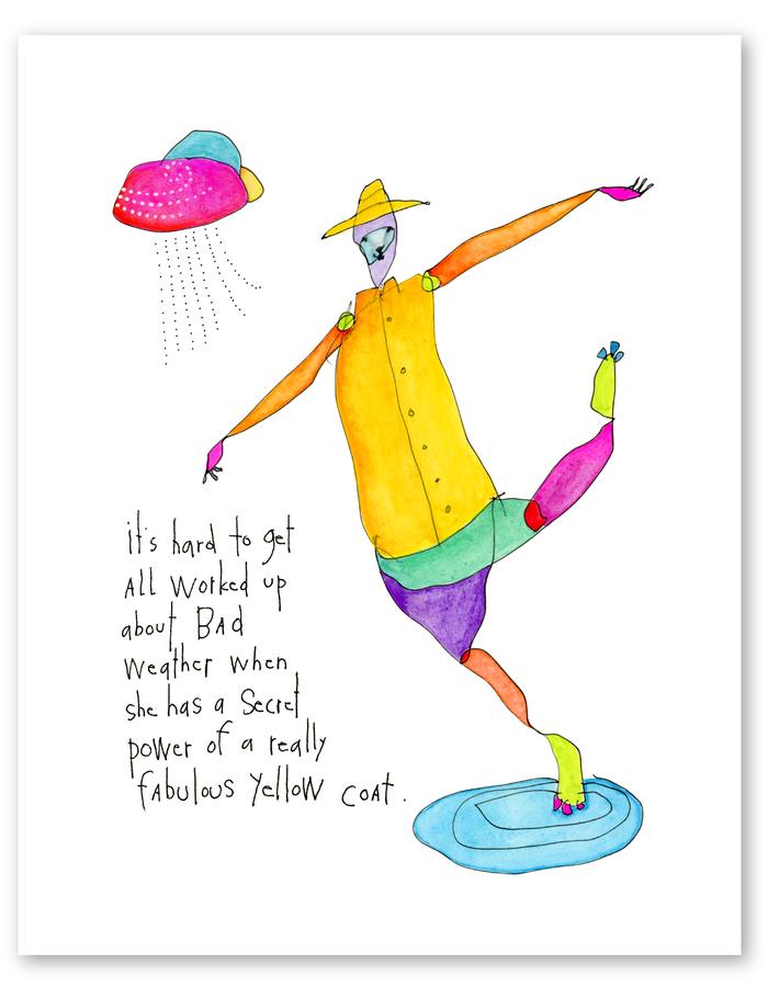 yellow coat art print
