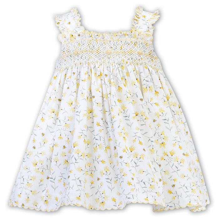 Yellow Floral Smocked Bumble Bee Sun Dress - SOLD OUT